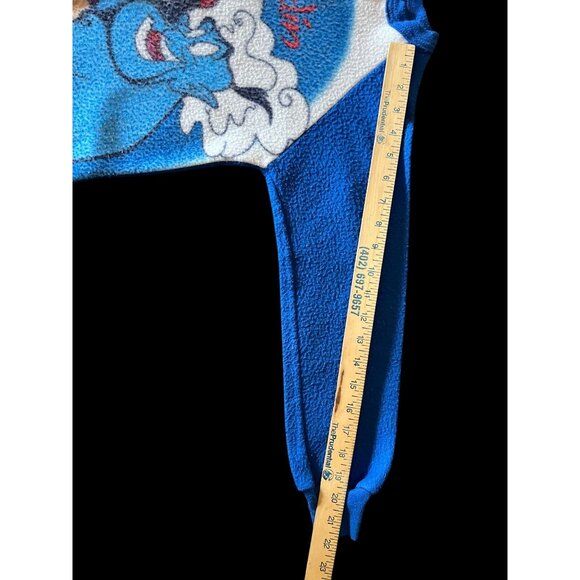 Disney Aladdin 1992 Fleece Pajamas Sleeper Suit Blue Kids 12 Footsie Genie Read* - Picture 11 of 13